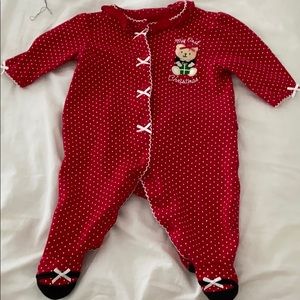 First Christmas newborn footie onesie